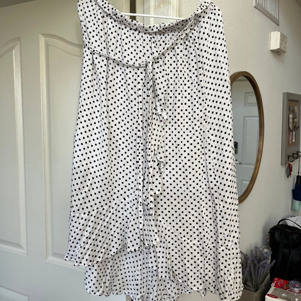 Chris & Carol Plus Park Hopper White and Black Polka Dot Skirt